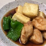 ボリューム！鶏肉＊豆腐＊ピーマンの揚げ出し♩